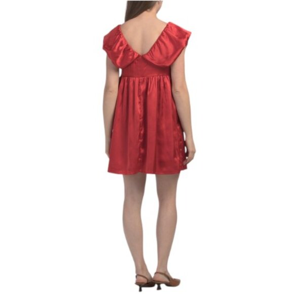 US TOGETHER Bow Front Two Tone Mini Dress - Picture 3 of 3